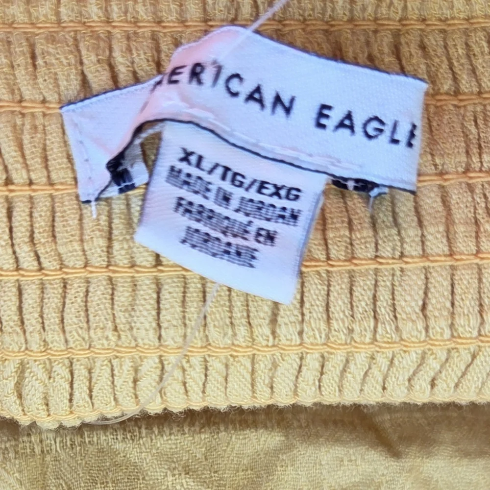 American Eagle faux wrap dress Pale Yellow Size XL - Picture 6 of 9